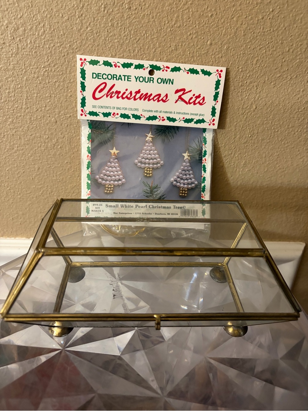 Vintage Brass and Glass Jewelry Holder Vintafe Christmas Kit